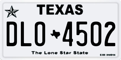 TX license plate DLO4502