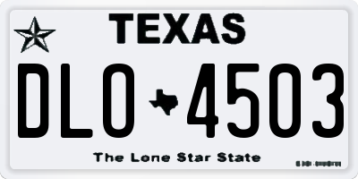 TX license plate DLO4503