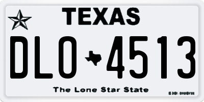 TX license plate DLO4513