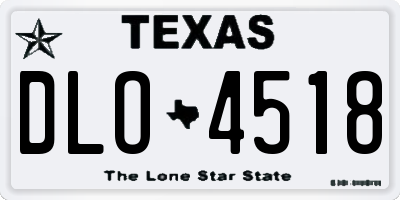 TX license plate DLO4518