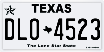 TX license plate DLO4523