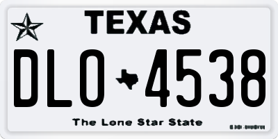TX license plate DLO4538