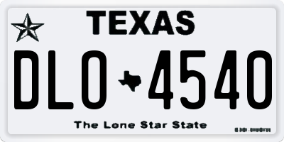 TX license plate DLO4540