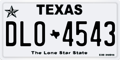 TX license plate DLO4543
