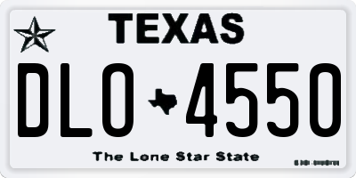 TX license plate DLO4550
