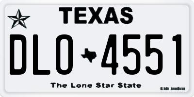 TX license plate DLO4551