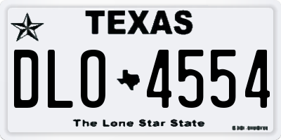 TX license plate DLO4554