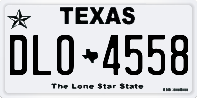 TX license plate DLO4558