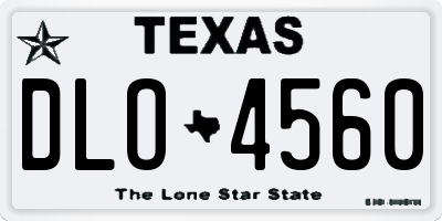 TX license plate DLO4560