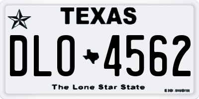 TX license plate DLO4562