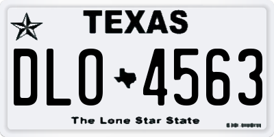 TX license plate DLO4563