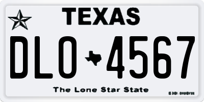 TX license plate DLO4567