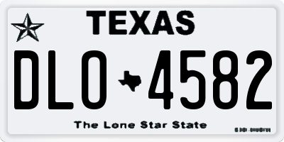 TX license plate DLO4582
