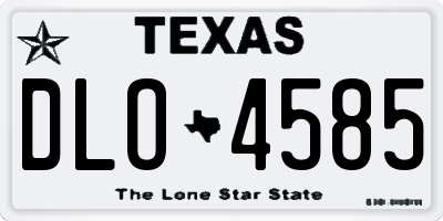 TX license plate DLO4585