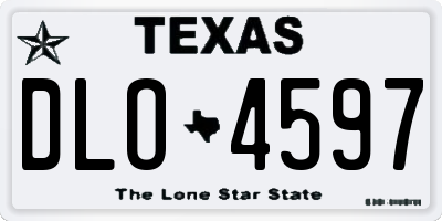 TX license plate DLO4597