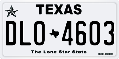TX license plate DLO4603