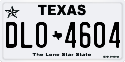TX license plate DLO4604