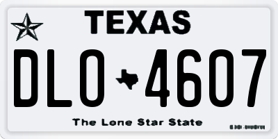 TX license plate DLO4607