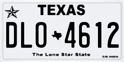 TX license plate DLO4612
