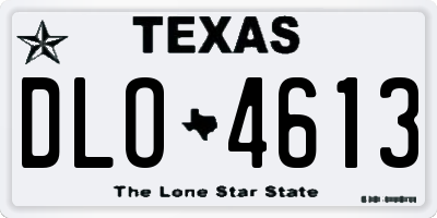 TX license plate DLO4613