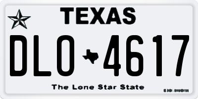 TX license plate DLO4617