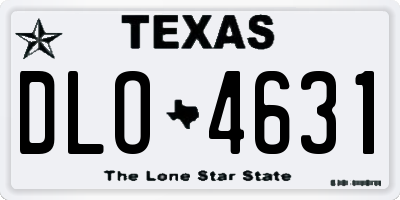 TX license plate DLO4631