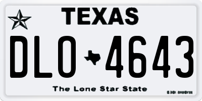 TX license plate DLO4643