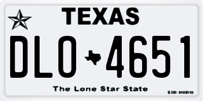 TX license plate DLO4651