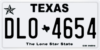 TX license plate DLO4654