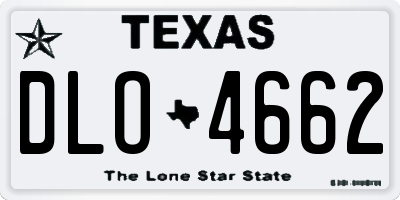 TX license plate DLO4662