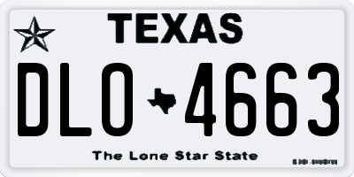TX license plate DLO4663
