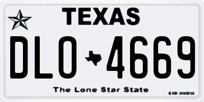TX license plate DLO4669