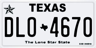 TX license plate DLO4670