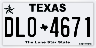 TX license plate DLO4671
