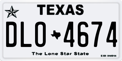 TX license plate DLO4674
