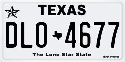 TX license plate DLO4677