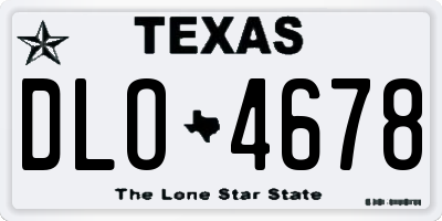 TX license plate DLO4678