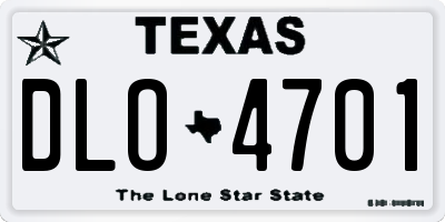 TX license plate DLO4701
