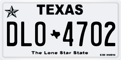 TX license plate DLO4702