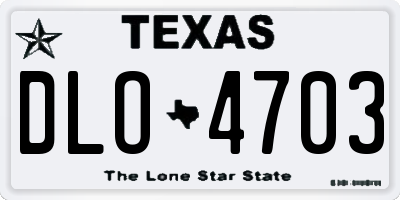 TX license plate DLO4703