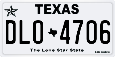 TX license plate DLO4706