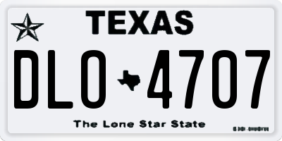 TX license plate DLO4707
