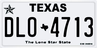TX license plate DLO4713