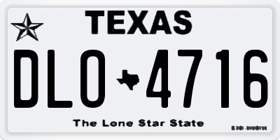 TX license plate DLO4716
