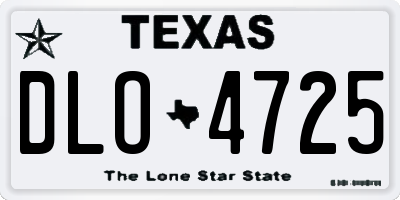 TX license plate DLO4725