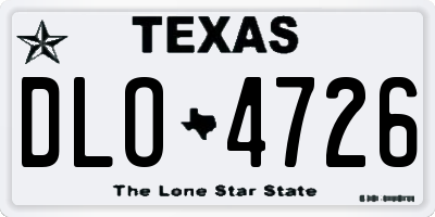 TX license plate DLO4726