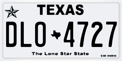 TX license plate DLO4727