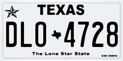 TX license plate DLO4728