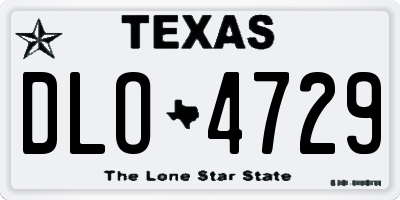 TX license plate DLO4729