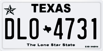 TX license plate DLO4731